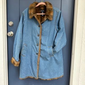Fur Lined Jean Peacoat